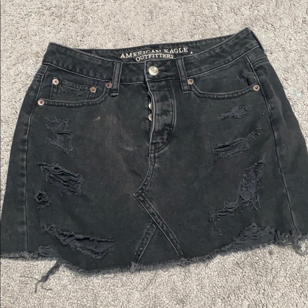 Black jean skirt